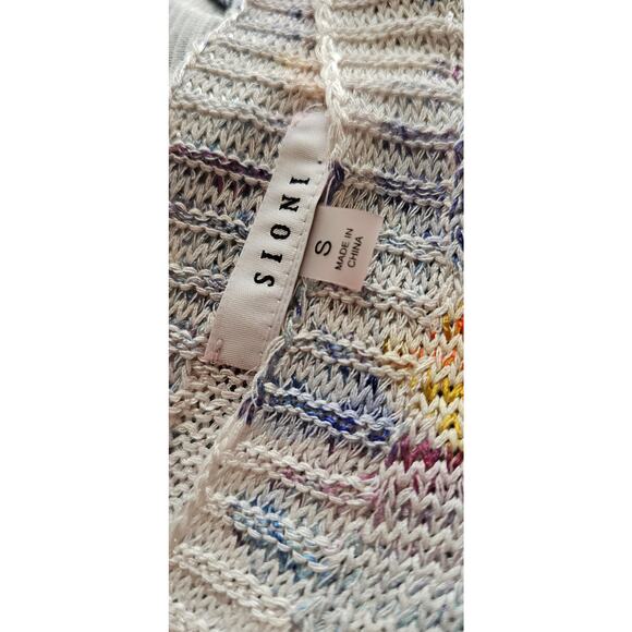 Sioni Floral Semi Sheer Acrylic Blend‎ Knit Pullover Sweater Women Size S Multi - Picture 6 of 7